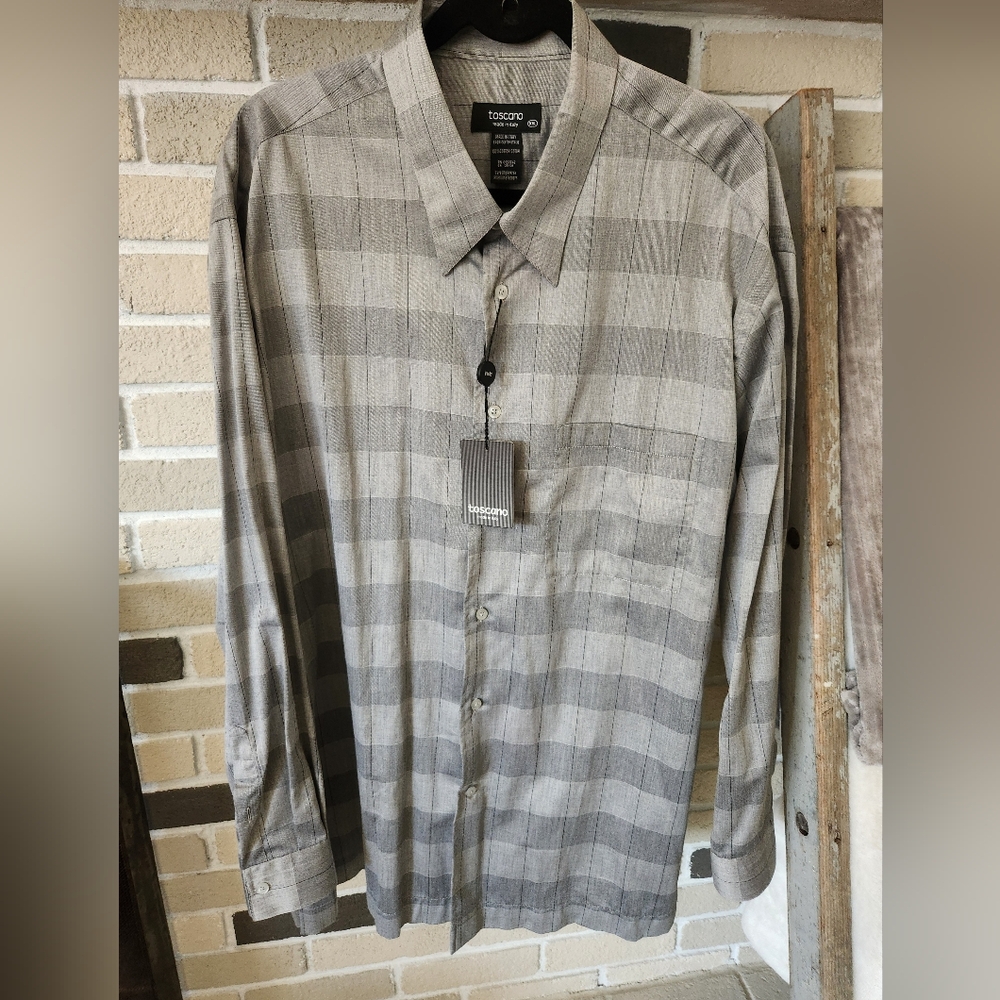 Toscana Plaid Button Up Shirt NWT Cotton